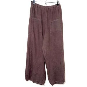 Cynthia Ashby Linen Barrel Pant - Brown S